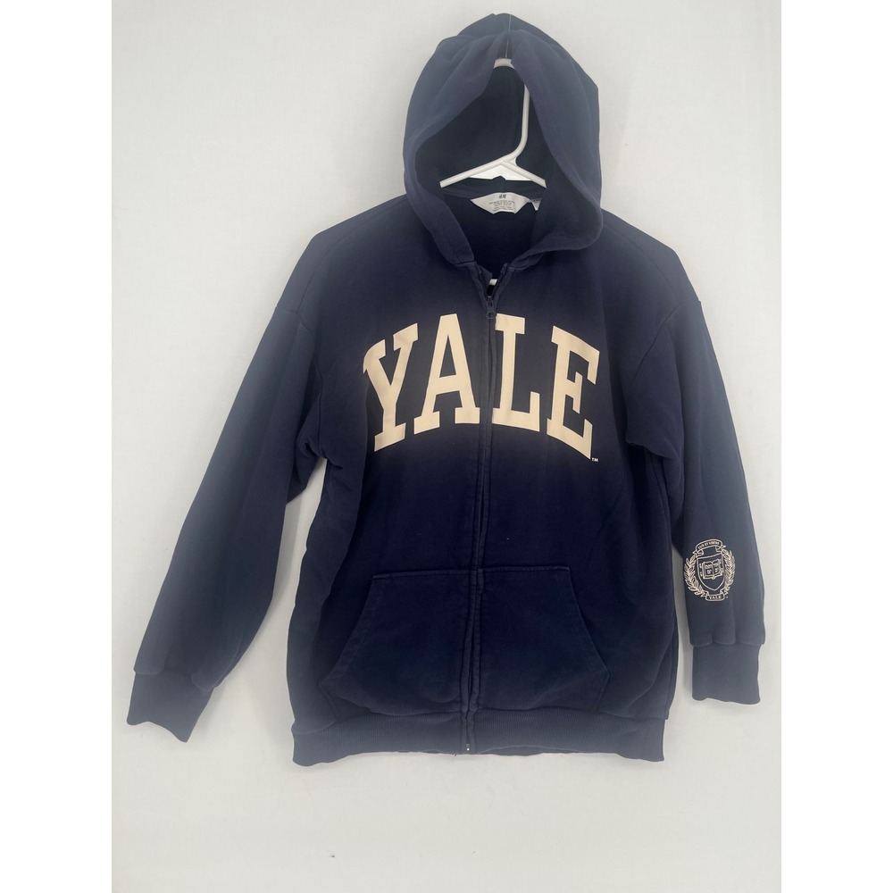 H&M Yale University Zip Up Hoodie Navy Blue Sweatshirt Kids Size 12/14 US